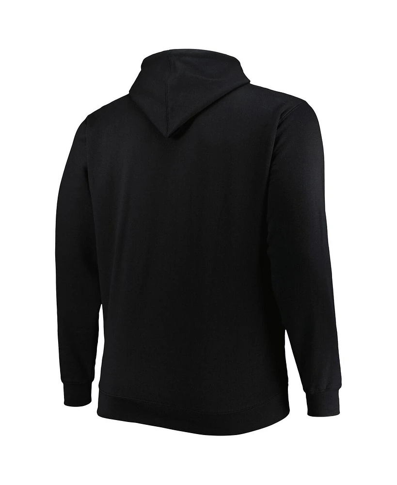 Men's Black Miami Heat Big and Tall Heart and Soul Pullover Hoodie