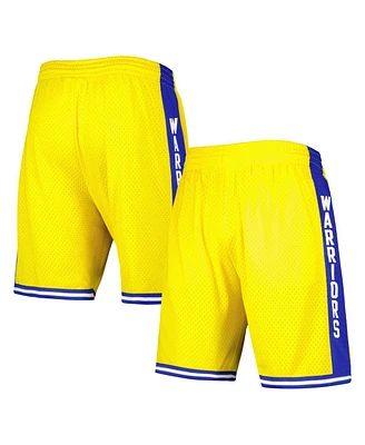 Men's Mitchell & Ness Gold Golden State Warriors 1974-75 Hardwood Classics Swingman Shorts