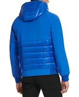 Kenneth Cole Men's Mixed Media Soft Shell Hooded Jacket