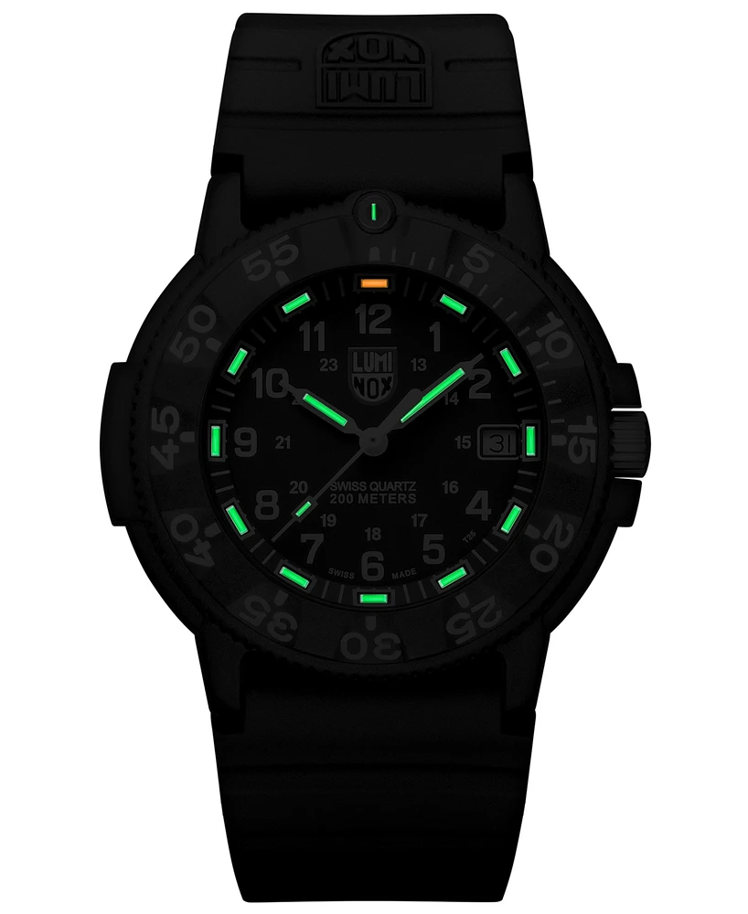 Luminox Men's Swiss Original Navy Seal Evo Series Military Dive Black Rubber Strap Watch 43mm