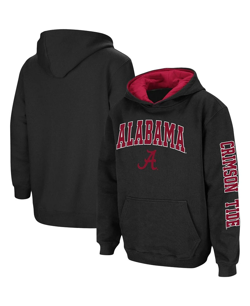 Youth Boys Colosseum Alabama Crimson Tide 2-Hit Team Pullover Hoodie