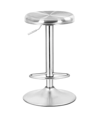 Brushed Stainless Steel Swivel Bar Stool Seat Adjustable
