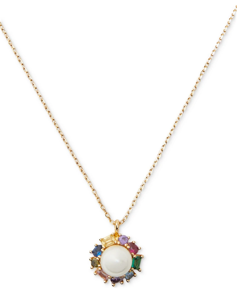 Kate Spade New York Candy Shop Imitation Pearl Halo Pendant Necklace, 17" + 3" extender
