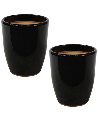Indoor/Outdoor Captivating Vista Decorative Glazed Ceramic Planters for Greenery or Flowers - 11.5"