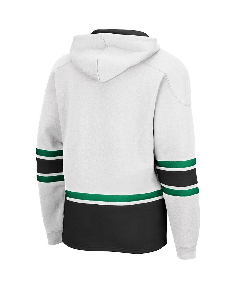 Men's Colosseum White North Dakota Lace Up 3.0 Pullover Hoodie