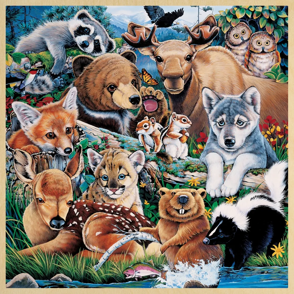 MasterPieces Wood Fun Facts Forest Friends 48 Piece Wood Jigsaw Puzzle