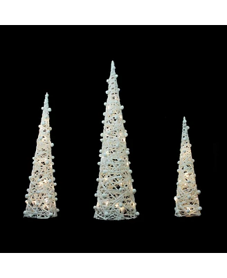 Northlight Northlight 39.25" Led Lighted Cone Tree Christmas Decoration, Set of 3