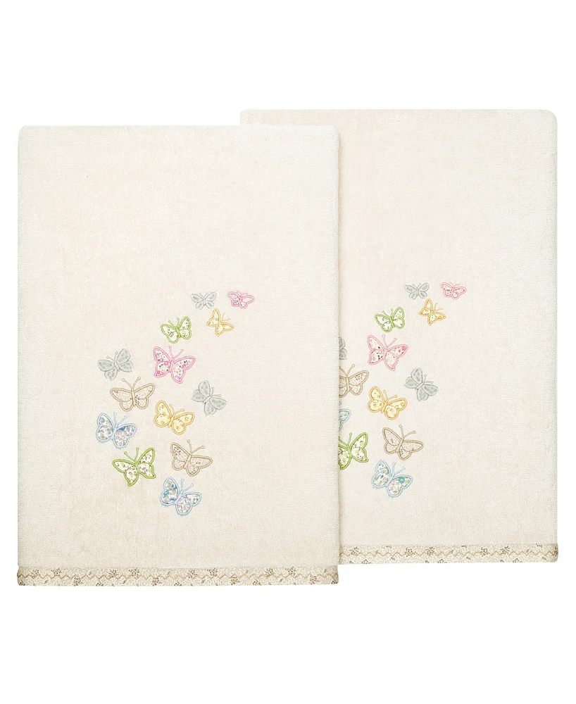 Linum Home Turkish Cotton Mariposa Embellished -Pc. Bath Towel Set