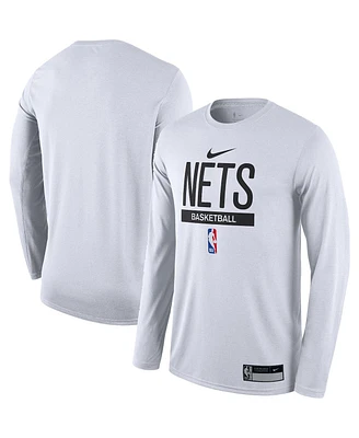 Men's Nike White Brooklyn Nets 2022/23 Legend On-Court Practice Performance Long Sleeve T-shirt