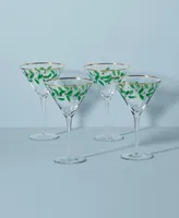 Holiday Decal Martini Glass, Set of 4