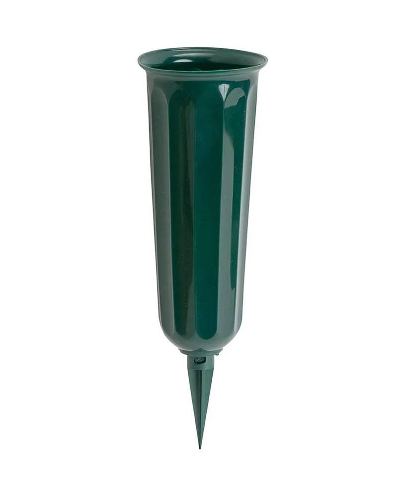 Novelty (05011) Plastic Round Bottom Cemetery Vase, Green