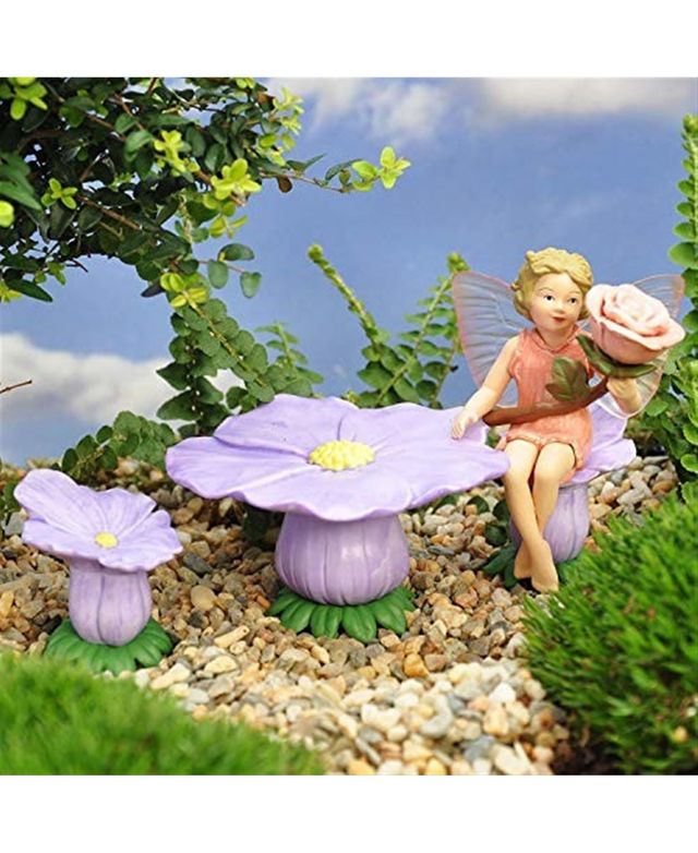 Flower Fairies Secret Garden Fairies Rose Fairy w/ Flower Chairs