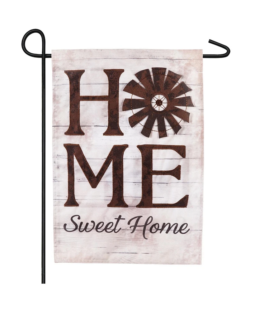 Evergreen Flag Windmill Home Sweet Home Garden Linen Flag
