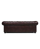 Alexandon Leather Chesterfield Tufted Sofa with Roll Arm