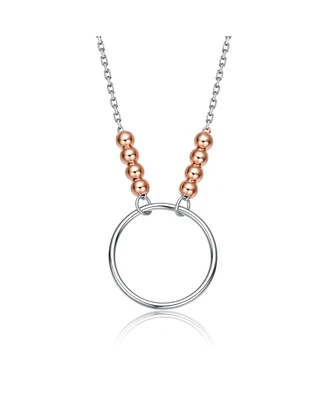 Stylish Sterling Silver Two-Tone Halo Necklace