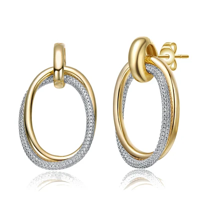14K Gold Plated Cubic Zirconia Stud Earrings