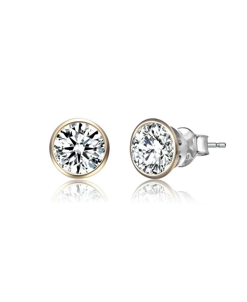 Sterling Silver Clear Cubic Zirconia Stud Earrings