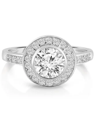 Sterling Silver Clear Bezel-set Cubic Zirconia Ring