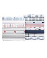 Nautica Whale Stripe Cotton Percale 4-Piece Sheet Set, King