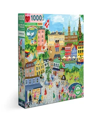 Eeboo Piece and Love Copenhagen Square Adult Jigsaw Puzzle Set, 1000 Piece