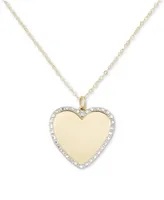 Framed Heart 18" Pendant Necklace in 10k Two-Tone Gold