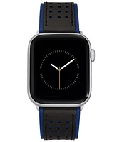 Vince Camuto Men's Black and Premium Leather Band with Perforated Design Compatible with 42/44/45/Ultra/Ultra 2 Apple Watch