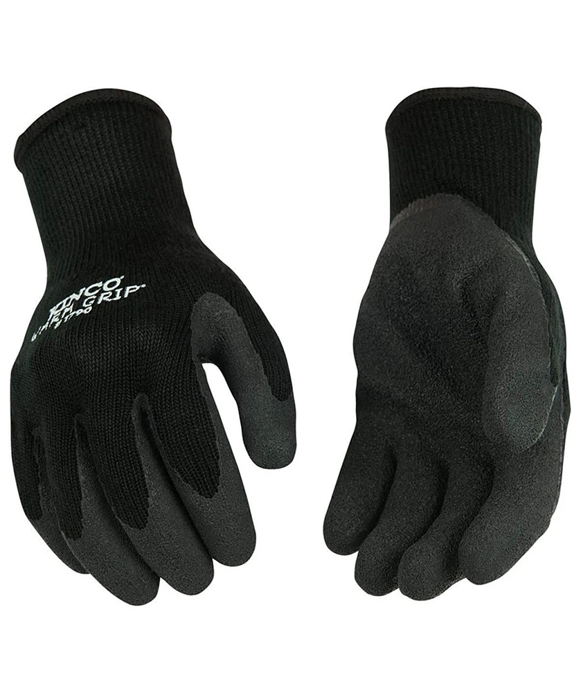 Kinco International Kinco Warm Grip Thermal Knit Shell with Latex Palm, Black, Size Large