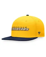 Men's Fanatics Gold, Navy Nashville Predators Iconic Color Blocked Snapback Hat