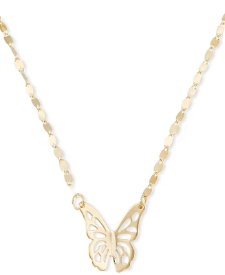 Butterfly Openwork 18" Pendant Necklace in 10k Gold