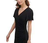 kensie Flutter-Sleeve Midi Dress