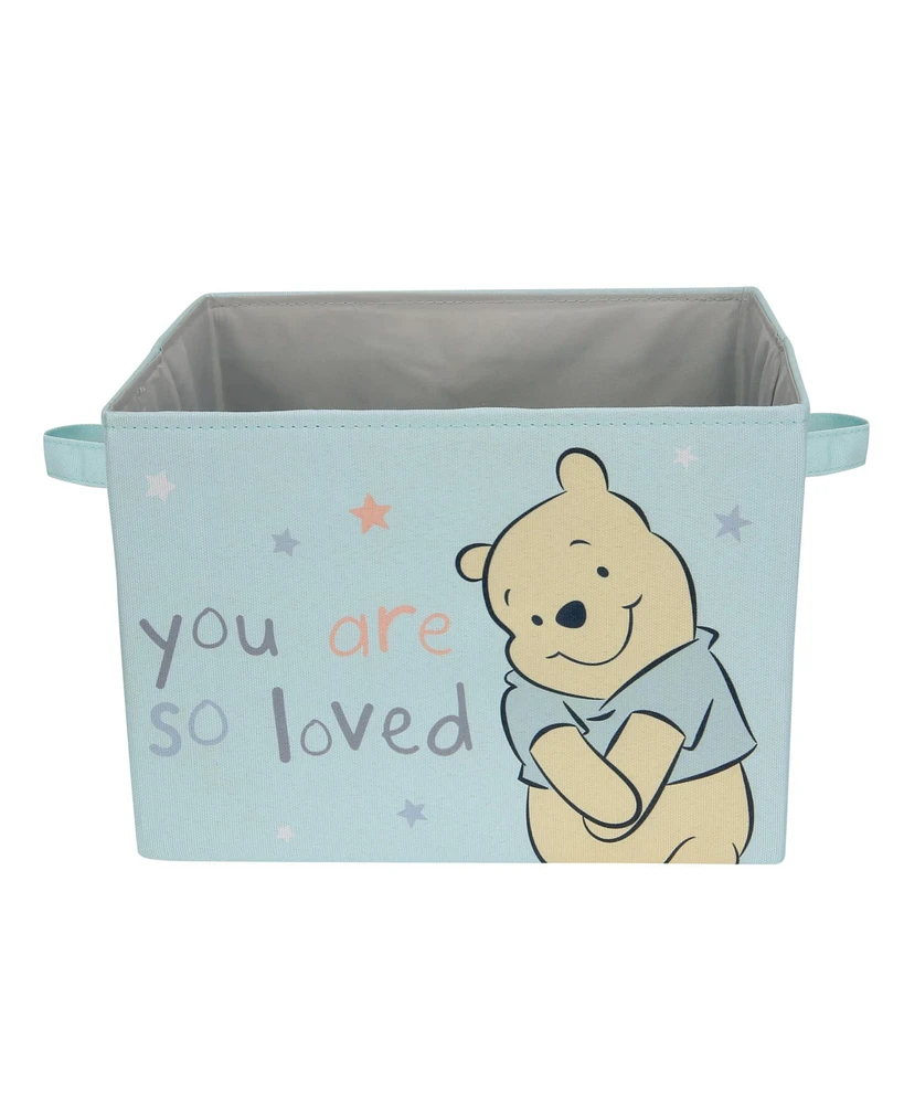 Lambs & Ivy Disney Baby Winnie the Pooh Blue Foldable Storage Basket/Container
