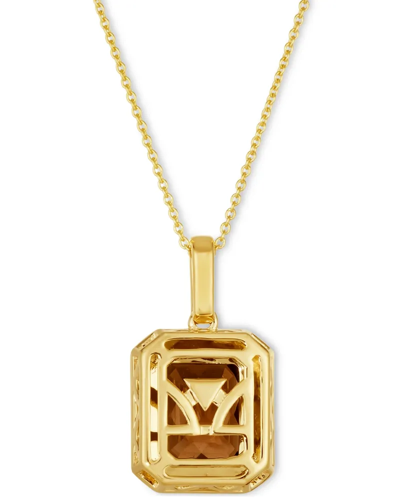 Le Vian Chocolate Quartz (2-3/4 ct. t.w.), Chocolate Diamonds (1/10 ct. t.w.) & Nude Diamonds (1/20 ct. t.w.) Adjustable Pendant Necklace in 14k Gold,
