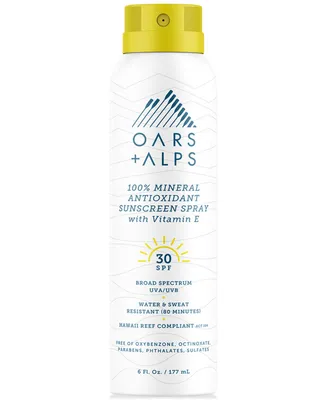 Oars + Alps 100% Mineral Antioxidant Sunscreen Spray Spf 30, 6 oz.