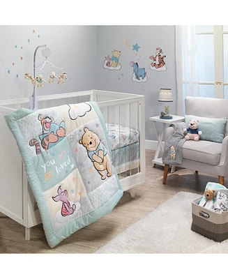 Lambs & Ivy Disney Baby Winnie the Pooh Hugs 3-Piece Nursery Crib Bedding Set