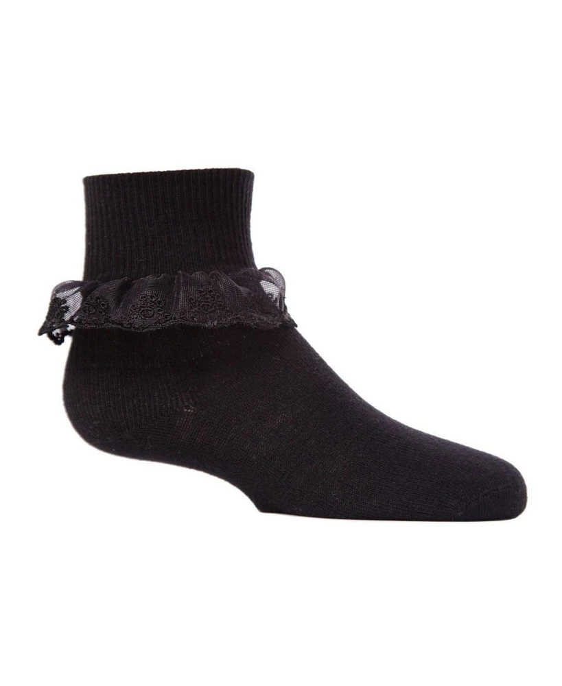 MeMoi Girls Classic Lace Ruffle Anklet Socks