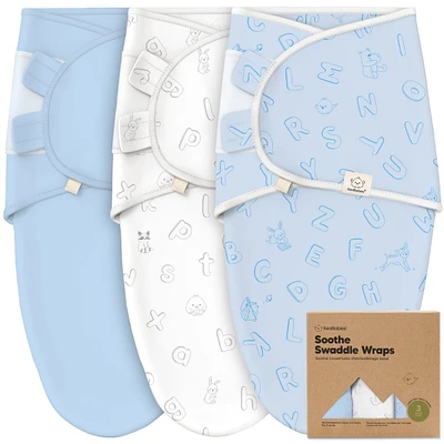 KeaBabies 3pk Soothe Baby Swaddle, Swaddle Sleep Sacks, Newborn, Infant Sack