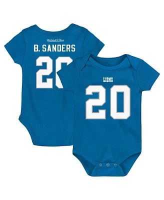Infant Boys and Girls Mitchell & Ness Barry Sanders Blue Detroit Lions Mainliner Retired Player Name & Number Bodysuit