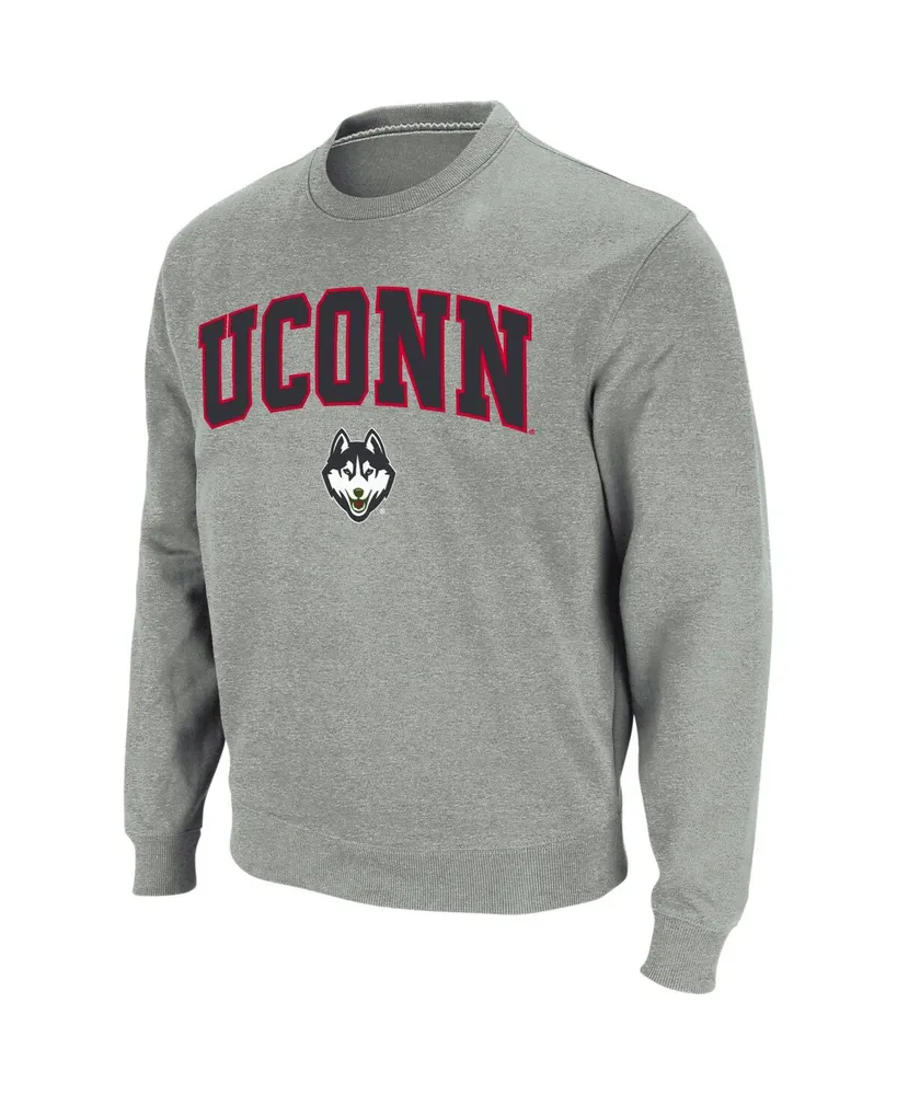 Colosseum Men's UConn Huskies Arch and Logo Crew Neck Sweatshirt