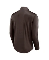Men's Fanatics Brown Cleveland Browns Tough Minded Quarter-Zip Top