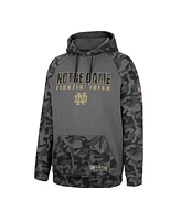 Men's Colosseum Charcoal Notre Dame Fighting Irish Oht Military-Inspired Appreciation Camo Stack Raglan Pullover Hoodie