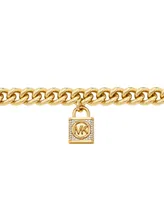 Michael Kors Statement Cubic Zirconia Pave Lock Chain Necklace