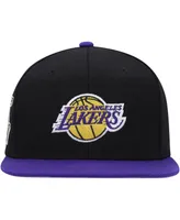 Men's Mitchell & Ness Black, Purple Los Angeles Lakers Side Core 2.0 Snapback Hat
