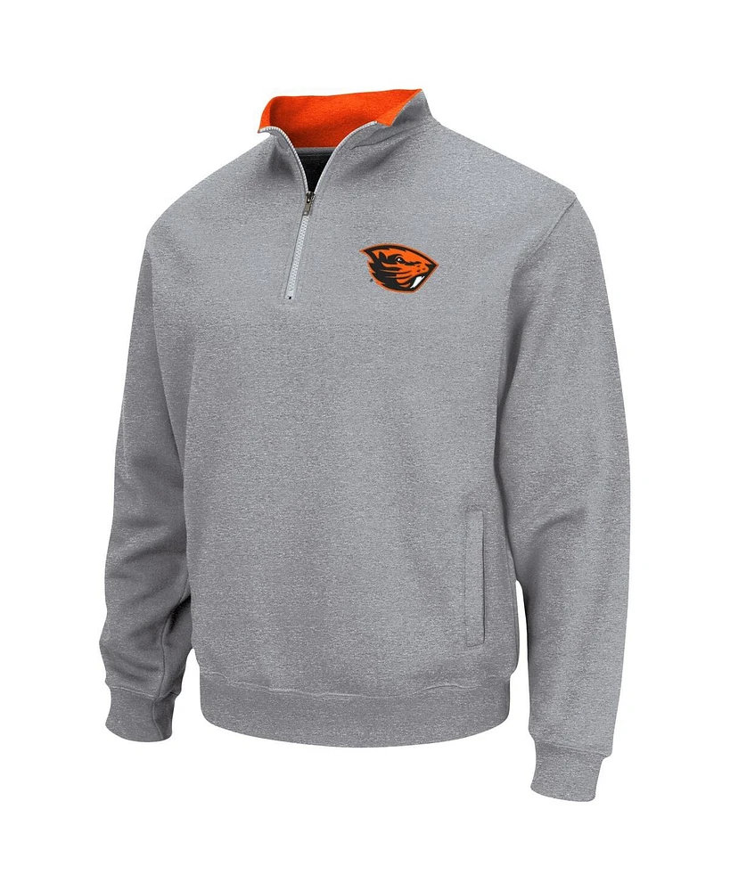 Men's Colosseum Heathered Gray Oregon State Beavers Tortugas Team Logo Quarter-Zip Jacket