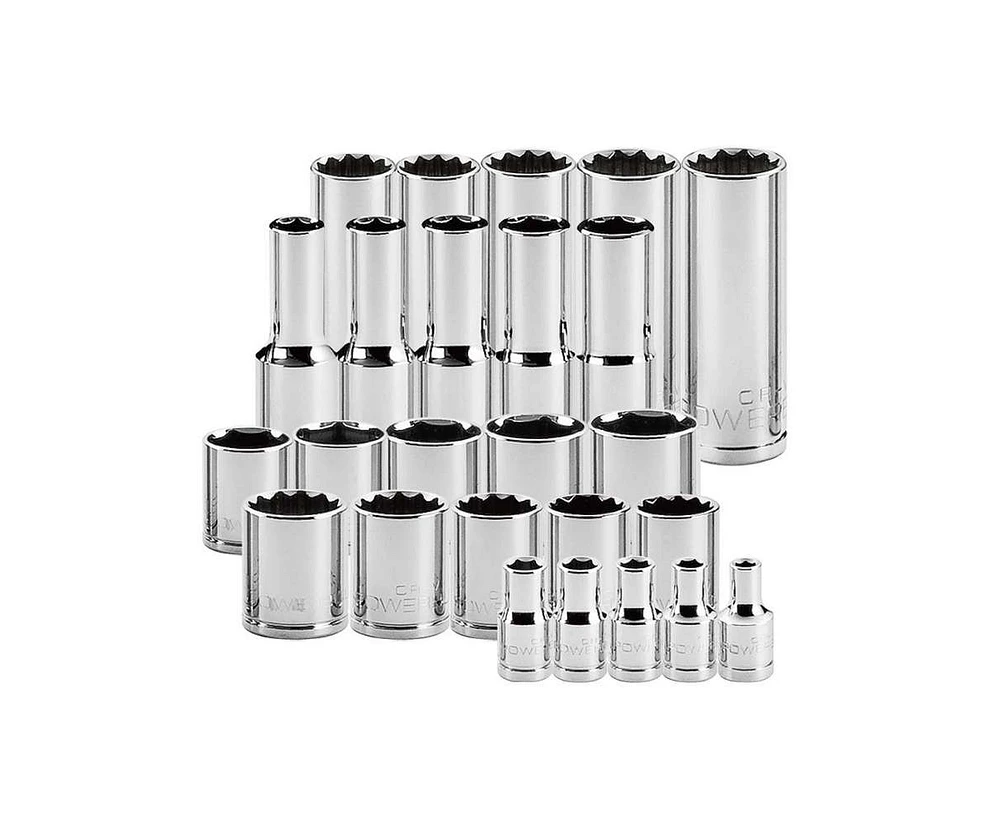 Powerbuilt 69 Piece Pro Tech 1/2 Inch Drive Sae and Metric Socket Set