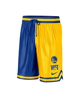 Men's Nike Gold, Royal Golden State Warriors Courtside Versus Force Split Dna Performance Shorts