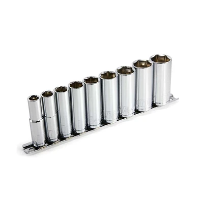 Powerbuilt 9 Piece 3/8 Inch Drive Sae 6 Point Deep Socket Set
