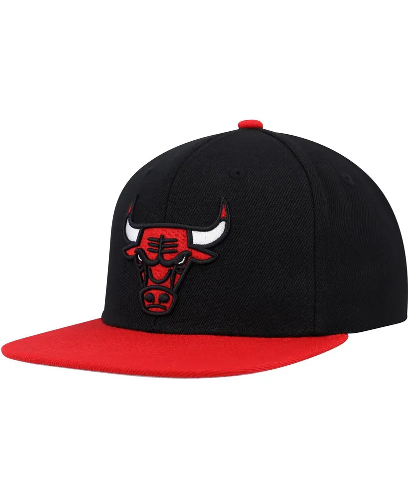 Men's Mitchell & Ness Black, Red Chicago Bulls Side Core 2.0 Snapback Hat