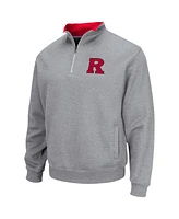 Men's Colosseum Heathered Gray Rutgers Scarlet Knights Tortugas Team Logo Quarter-Zip Jacket