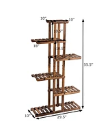6 Tier 11 Pots Wooden Plant Flower Display Stand Wood Shelf