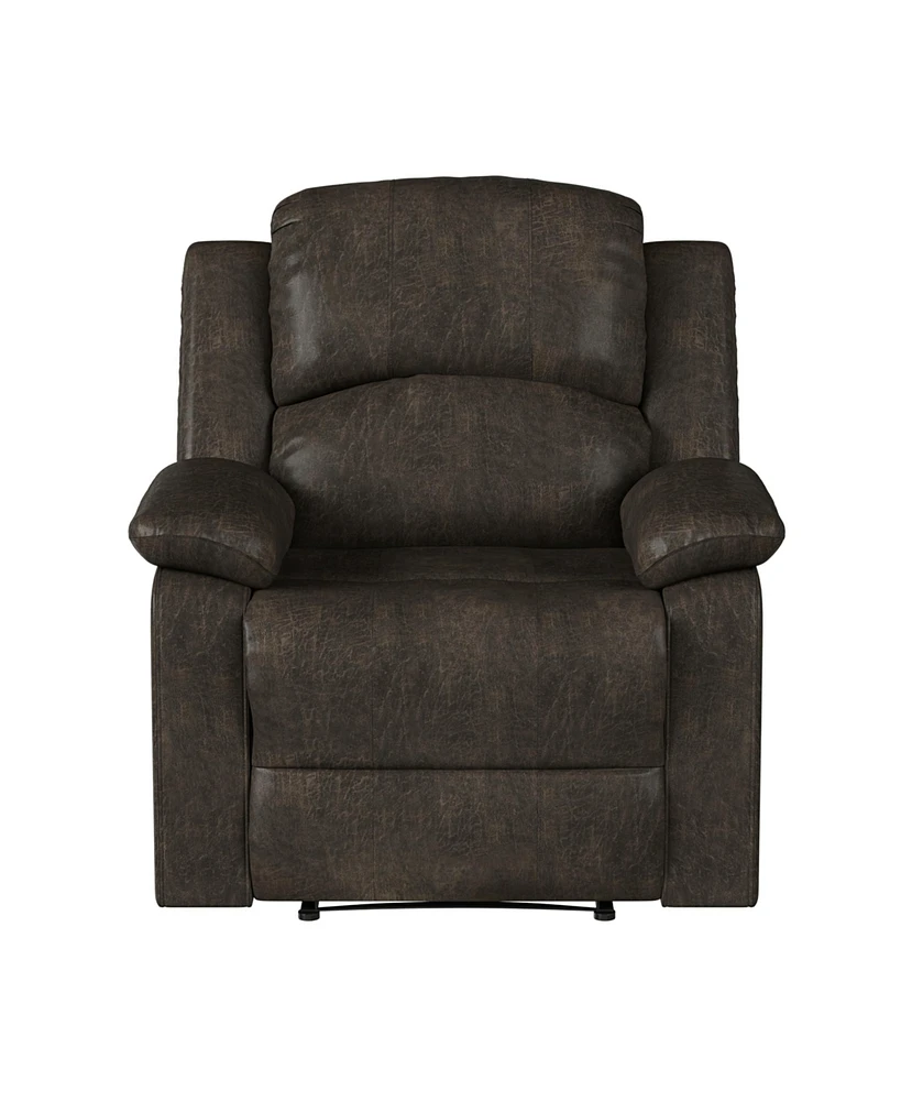 Relax A Lounger 34.75" Steel Dayton Faux Suede Manual Recliner